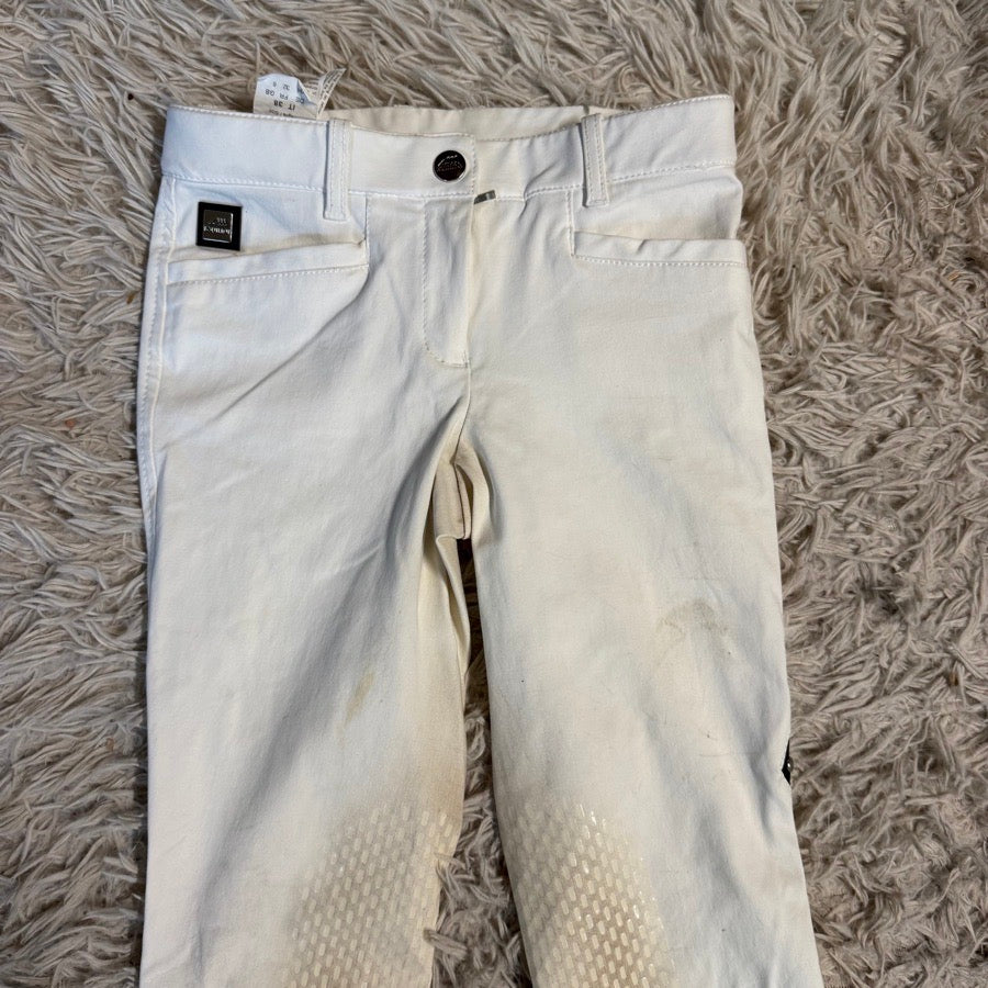 Women’s Size IT38 White Equiline Knee Patch Horseback Riding Breeches