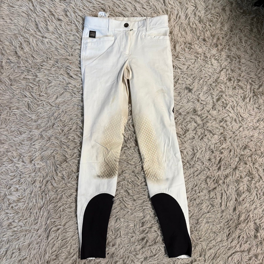 Women’s Size IT38 White Equiline Knee Patch Horseback Riding Breeches