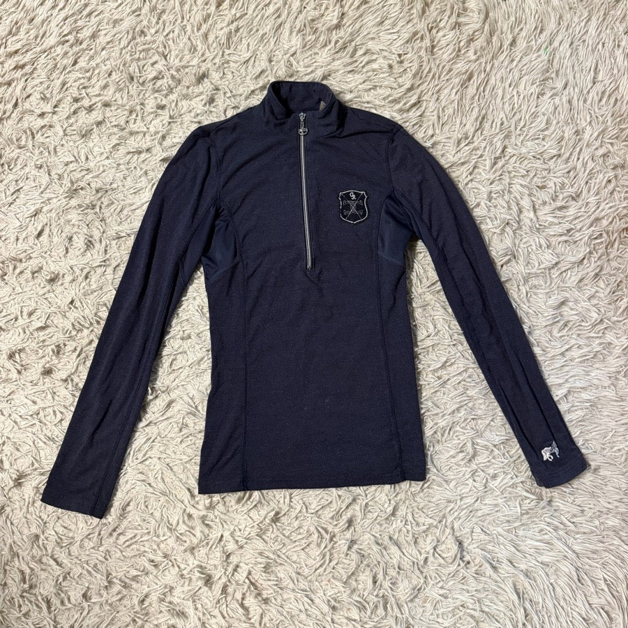 GOODE RIDER Women’s XS Navy Goode Rider Long Sleeve Horseback Riding Winter Shirt