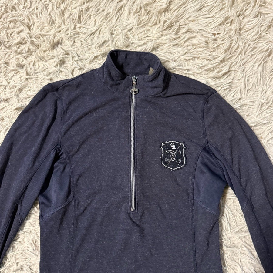 GOODE RIDER Women’s XS Navy Goode Rider Long Sleeve Horseback Riding Winter Shirt (2)