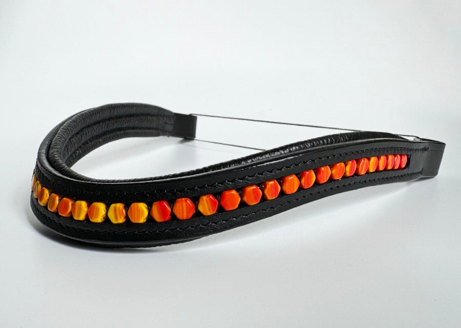Ombre Orange Beaded Browband