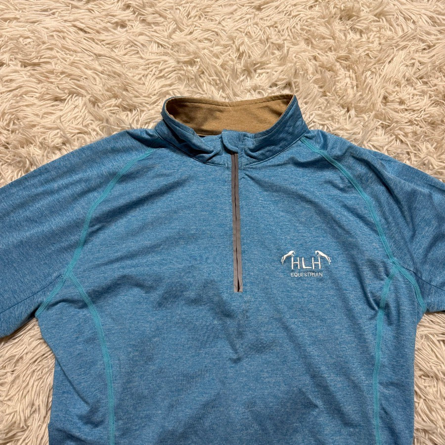 Women’s XL Blue HLH Equestrian Long Sleeve Horseback Riding Sunshirt. Good Cond.