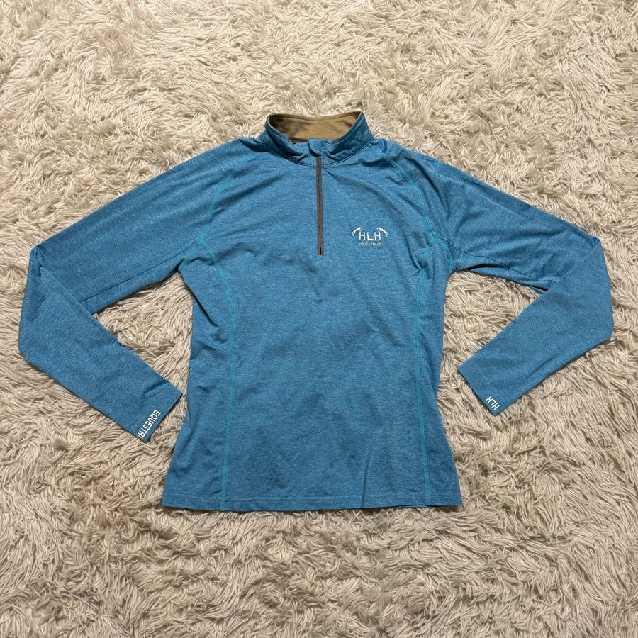 Women’s XL Blue HLH Equestrian Long Sleeve Horseback Riding Sunshirt. Good Cond.