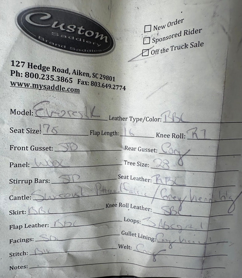 CUSTOM SADDLERY Everest R Saddle- 17.5 (8)