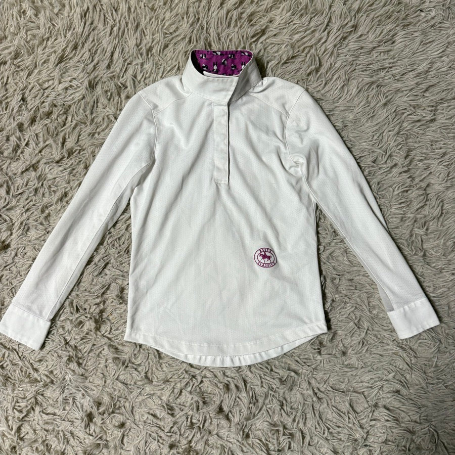 ESSEX CLASSICS Girl’s Small White Essex Classics Long Sleeve Horseback Riding Show Shirt