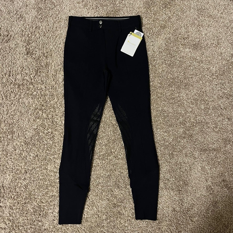 New Women Size 30 Black Samshield Charlotte Knee Patch Horseback Riding Breeches
