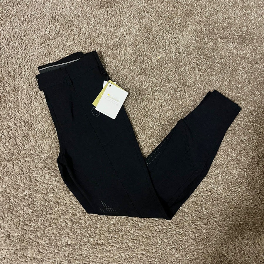 New Women Size 30 Black Samshield Charlotte Knee Patch Horseback Riding Breeches
