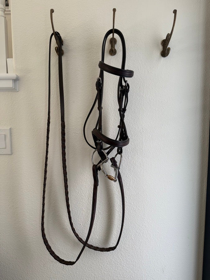 Nunn Finer Rubber Lined Laced Reins - Brown