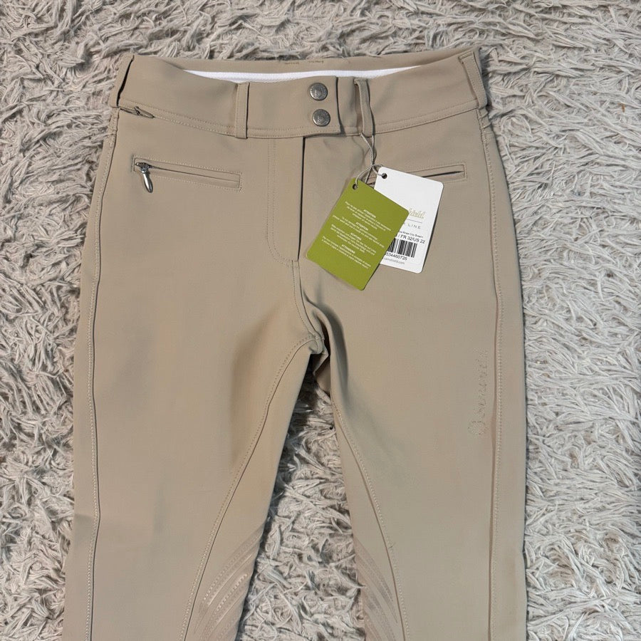 New Women’s Size 24R Tan Samshield Chloe Knee Patch Horseback Riding Breeches