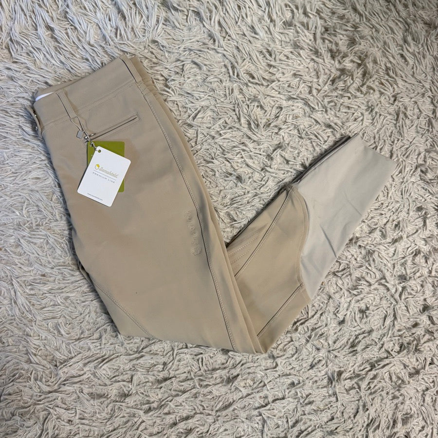 New Women’s Size 28R Tan Samshield Chloe Knee Patch Horseback Riding Breeches
