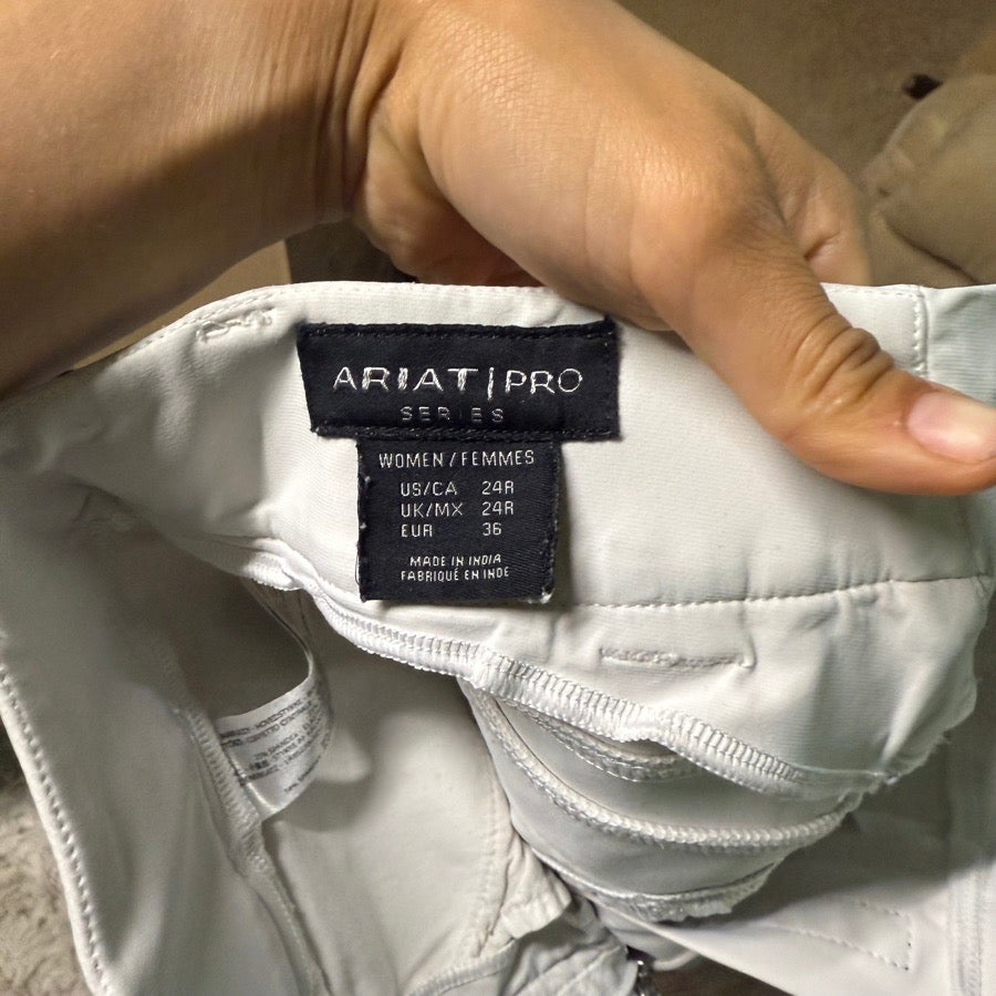 Women’s Size 24 White Ariat Knee Patch Horseback Riding Breeches