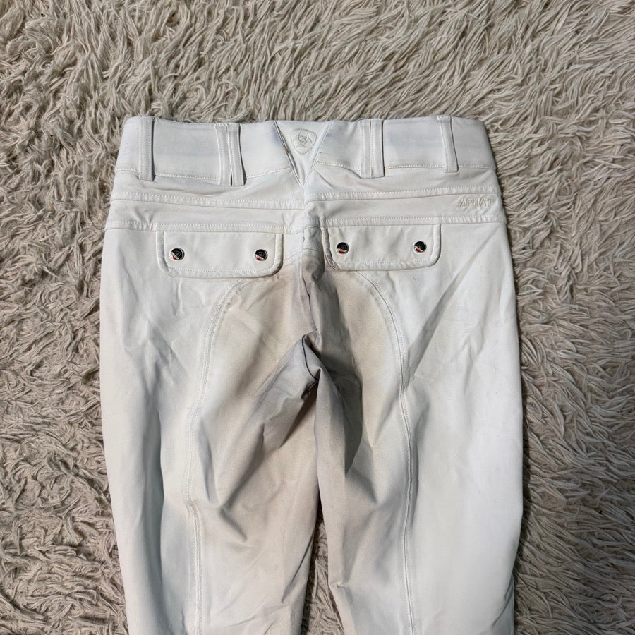 Women’s Size 24 White Ariat Knee Patch Horseback Riding Breeches