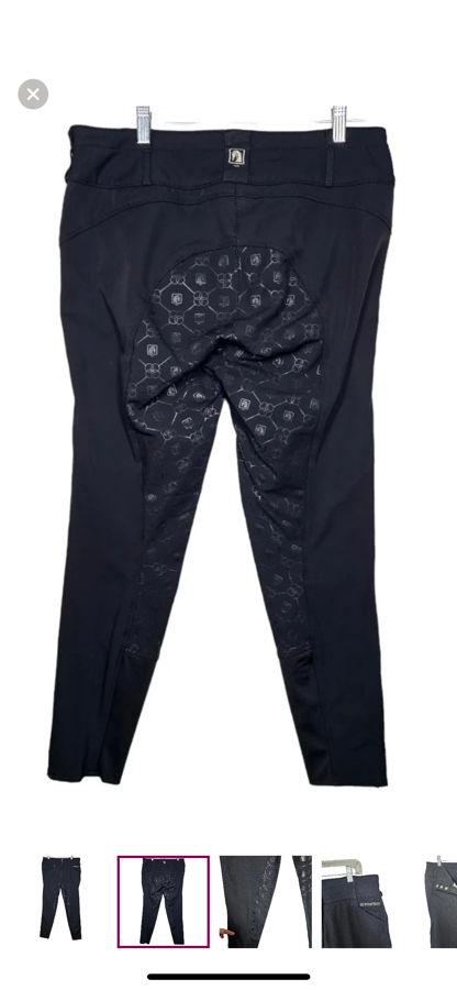 Romfh Isabella Silicone Dressage Full Seat Grip Breech Riding Pants 32R Black