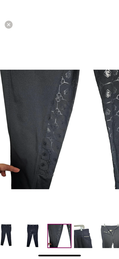 Romfh Isabella Silicone Dressage Full Seat Grip Breech Riding Pants 32R Black