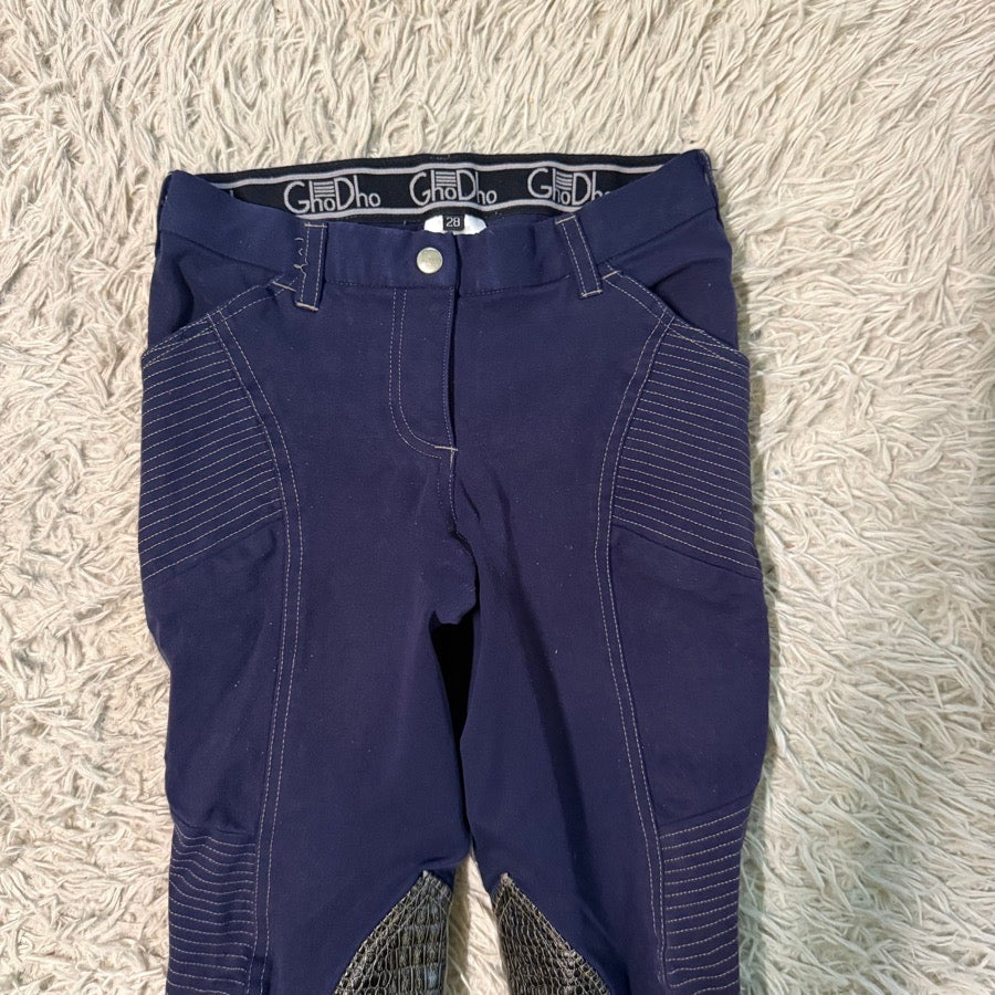 Women’s Size 28 Navy Ghodho Knee Patch Horseback Riding Breeches