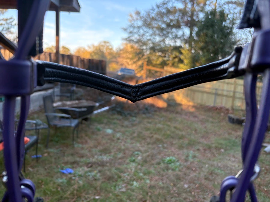 OTHER Leather Purple Western Thickly Padded Headstall, New Screws Needed (5)