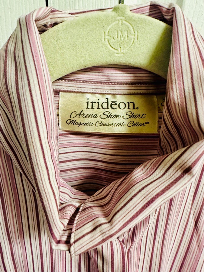 Irideon Arena Horse Show Shirt Pink Stripes 34