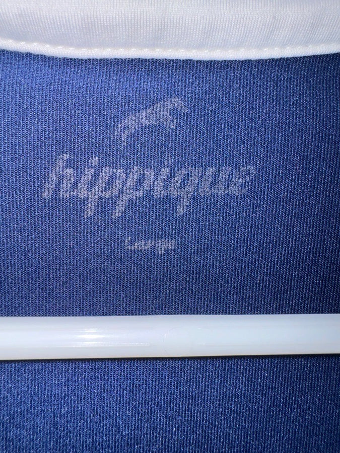 Hippique white and blue fleece long sleeve top