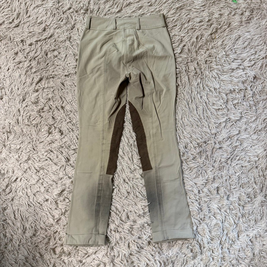 Girl’s Size 14 Tan RJ Classics Knee Patch Horseback Riding Jodphur Breeches