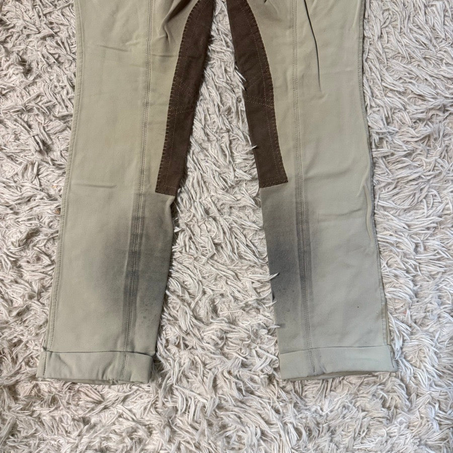 Girl’s Size 14 Tan RJ Classics Knee Patch Horseback Riding Jodphur Breeches