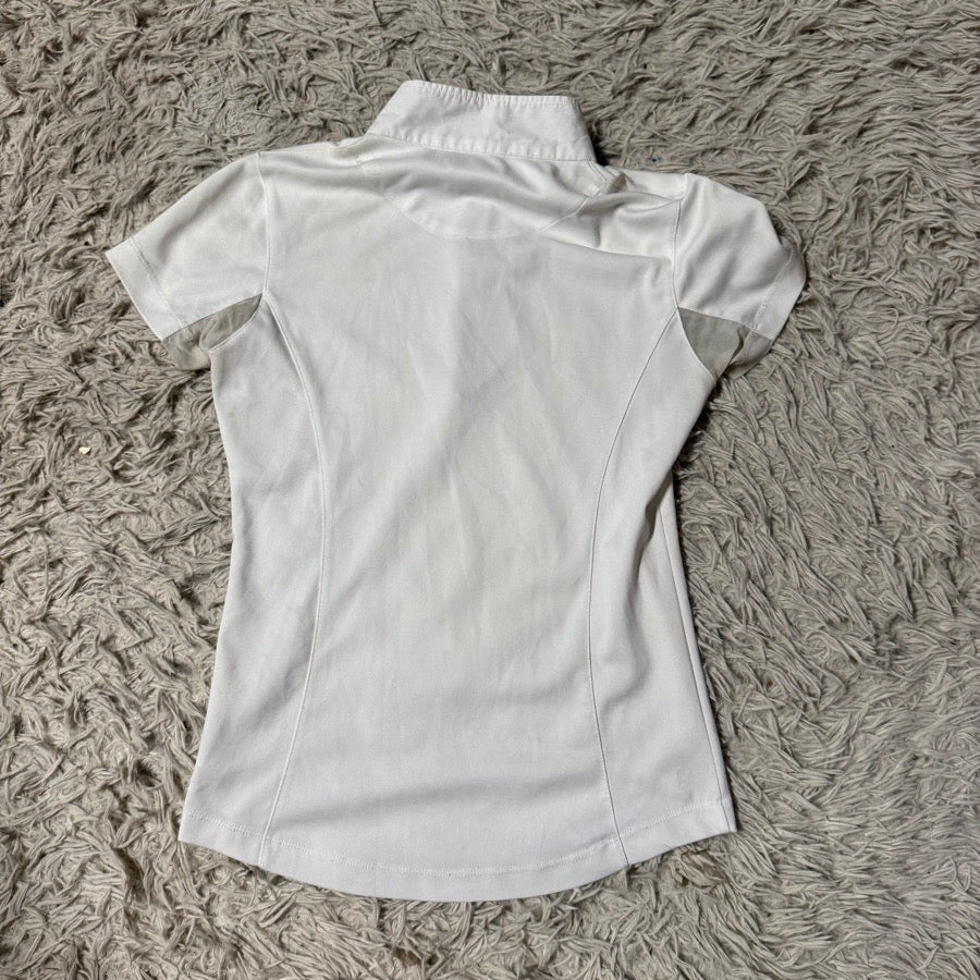 HORZE Women’s Size 4 White Horze Short Sleeve Horseback Riding Show Shirt (3)