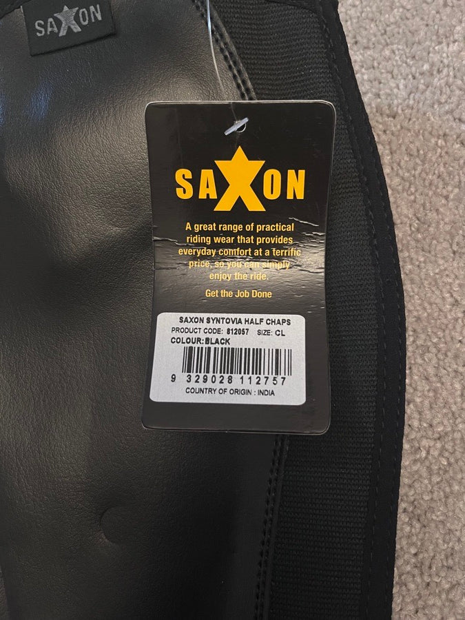 SAXON Black Children’s Large Saxon Syntovia Half Chaps (3)