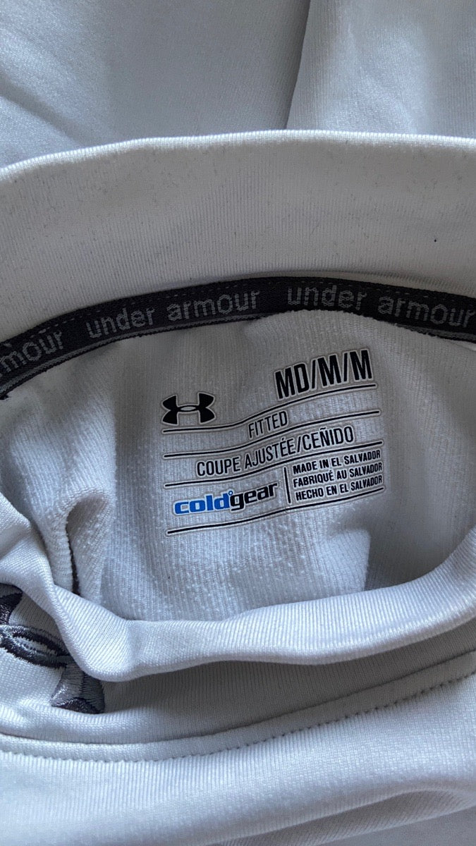 Under Armour Mock Neck Baselayer White Long Sleeve
