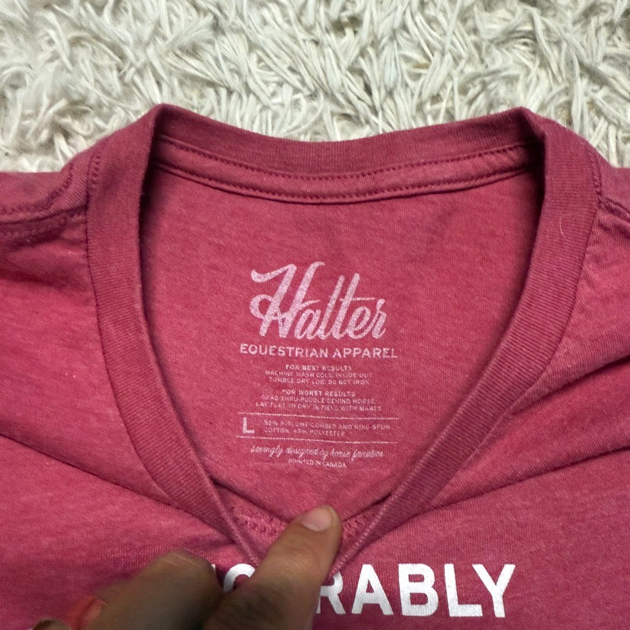 Other Women’s Large Pink Halter Incurably Equestrian Horseback Riding T-Shirt (3)