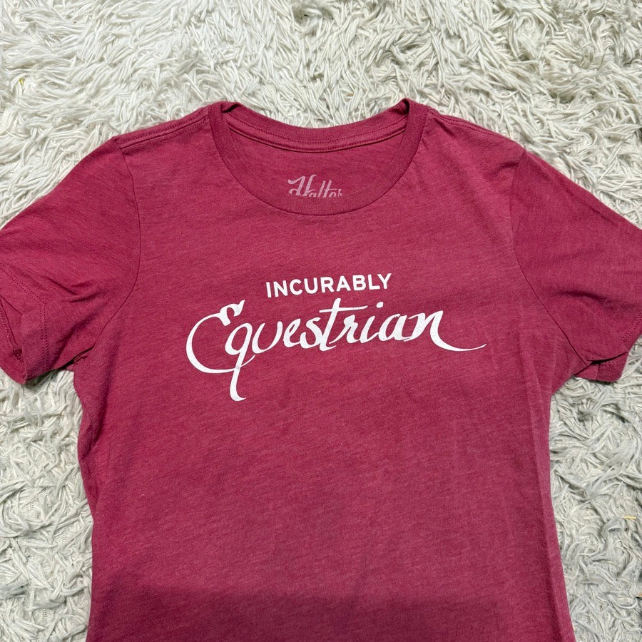 Other Women’s Large Pink Halter Incurably Equestrian Horseback Riding T-Shirt (2)