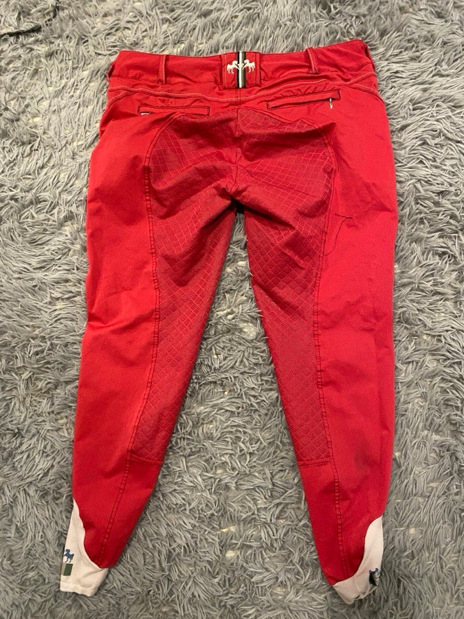 Equine couture red breeches