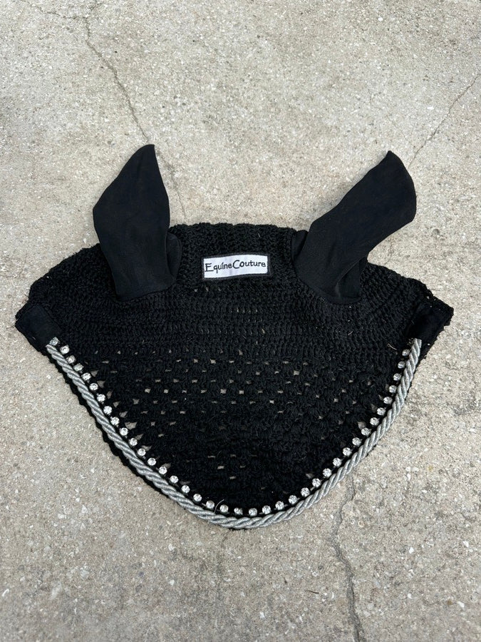 Black Equine Couture Ear Bonnet