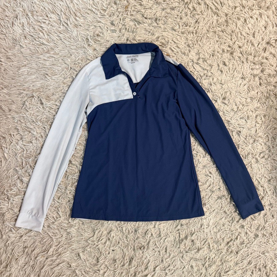 JACK SMITH Women’s Medium Blue/ White Jack Smith Long Sleeve Horseback Riding Sunshirt