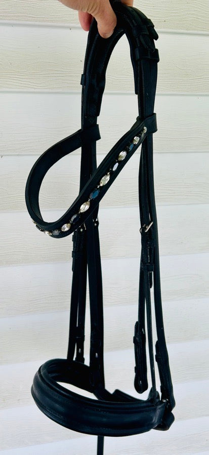 Gorgeous Black Full Size Otto Schumacher Double bridle in Excellent condition