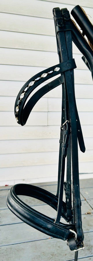 Gorgeous Black Full Size Otto Schumacher Double bridle in Excellent condition