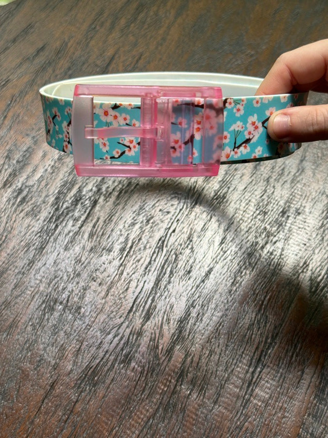 C4 Belt Cherry Blossom Cut To Fit For Equestrian, Golf, Everyday