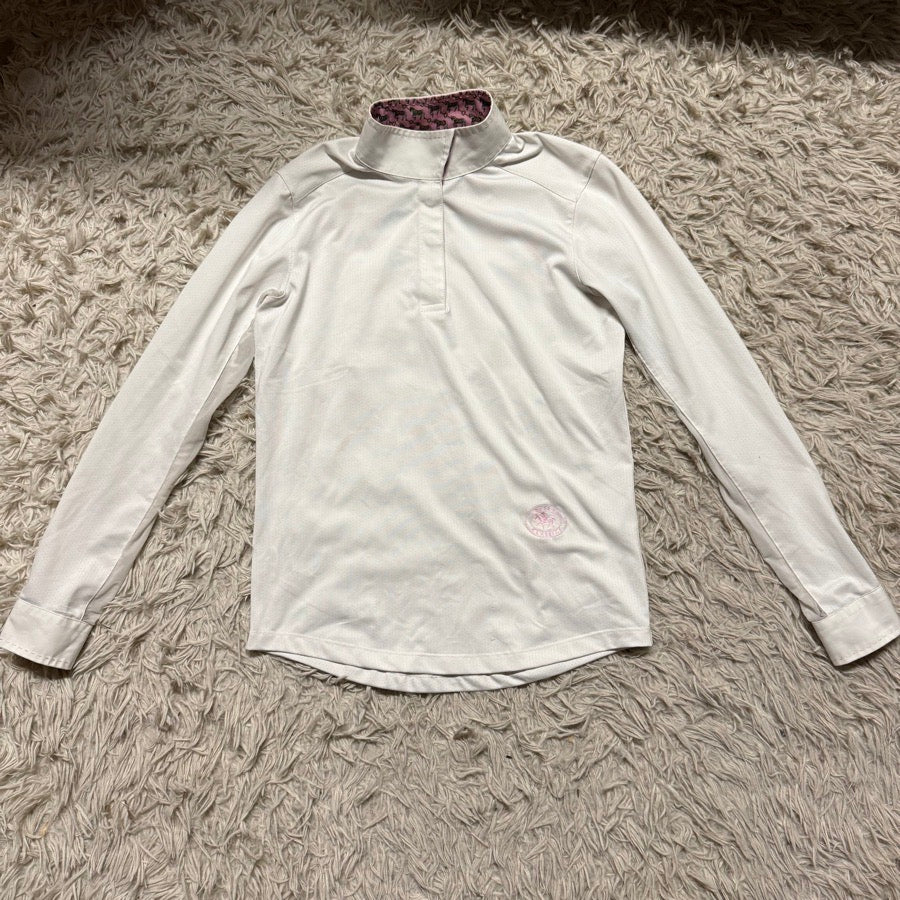 ESSEX CLASSICS Girl’s Large White Essex Classics Long Sleeve Horseback Riding Show Shirt
