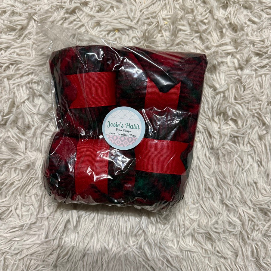 New Red/Green Josie’s Habit Yearling/Pony Set Of 4 Horseback Riding Polo Wraps