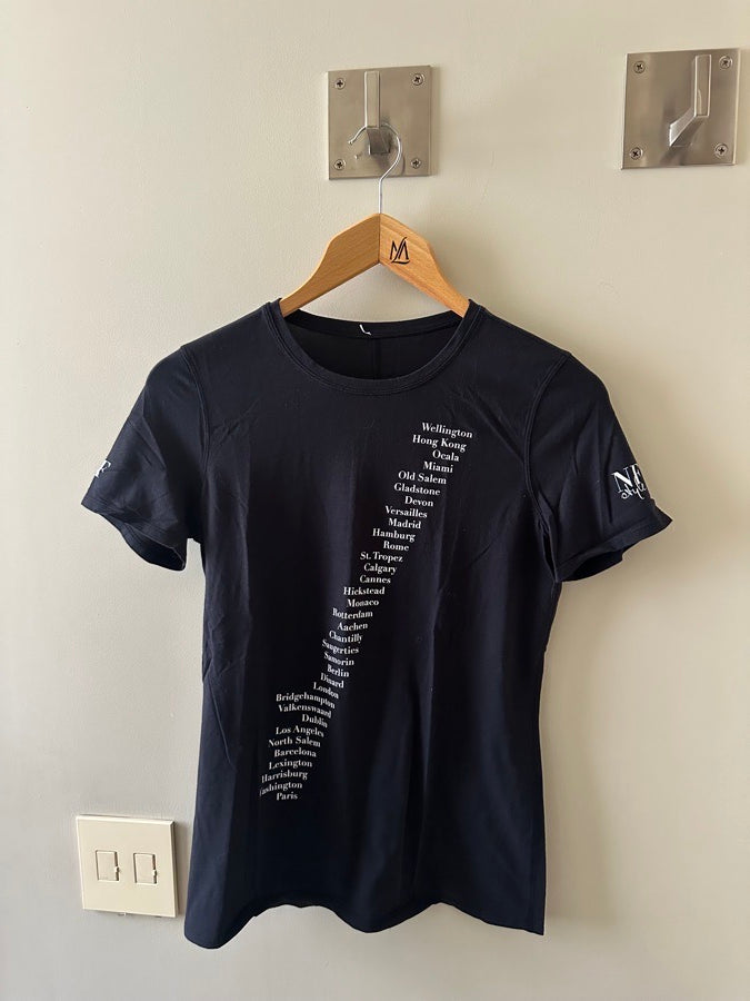 NFStyle Black Crew Neck T-Shirt with City Names