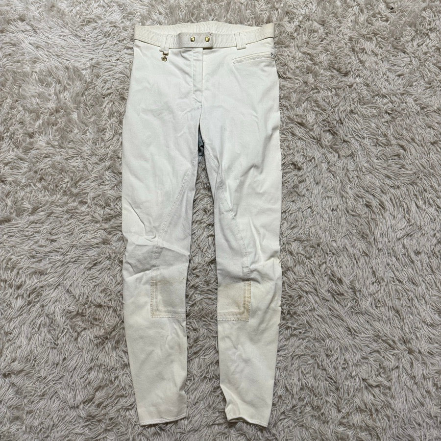 Women’s Size 26L White Golden Dress Full Seat Horseback Riding Breeches