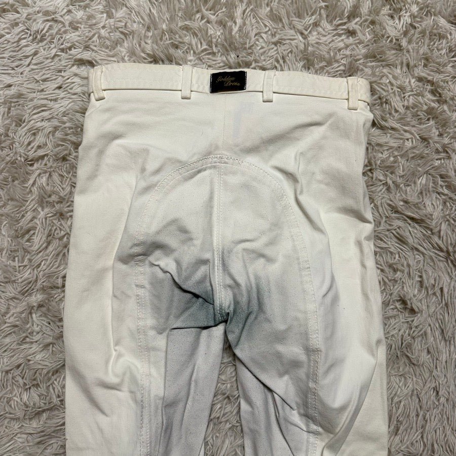 Women’s Size 26L White Golden Dress Full Seat Horseback Riding Breeches