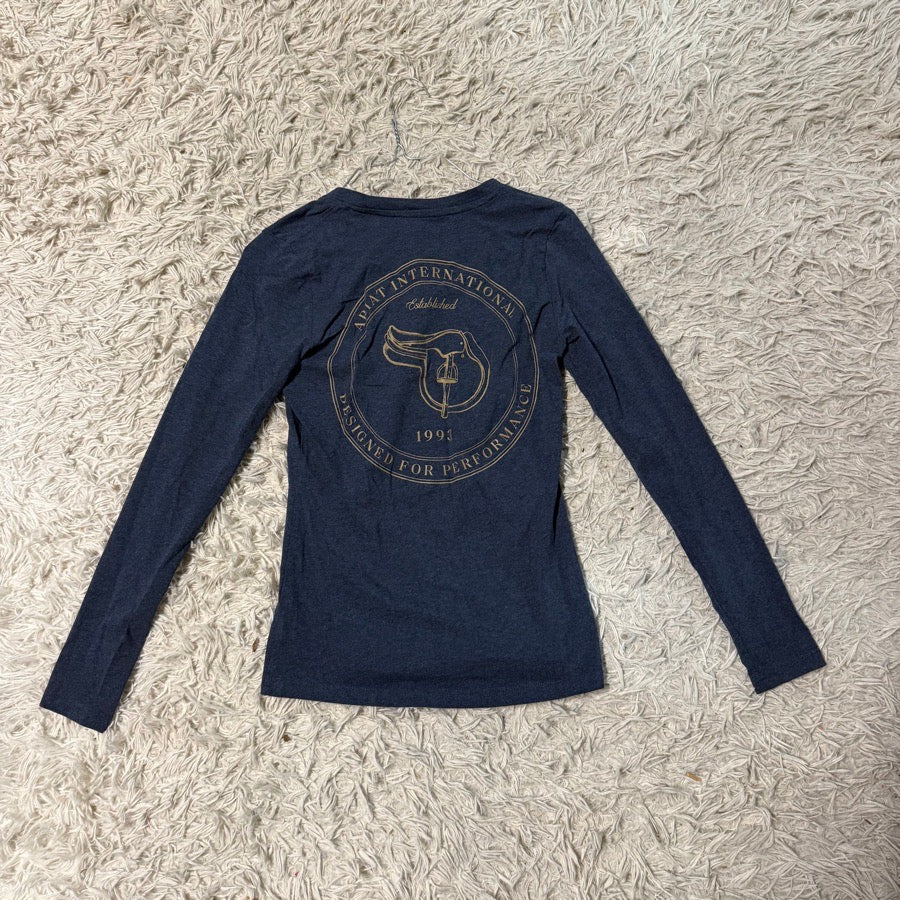 ARIAT Women’s XS Blue Ariat Long Sleeve Horseback Riding Equestrian T-Shirt. Good Cond (3)
