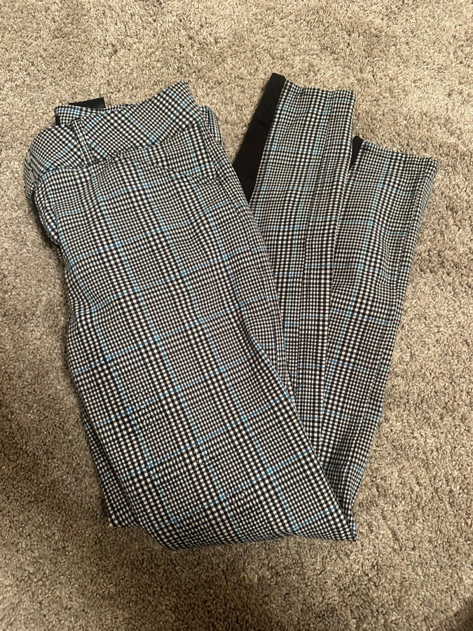blue and black plaid full seat grand prix breeches!