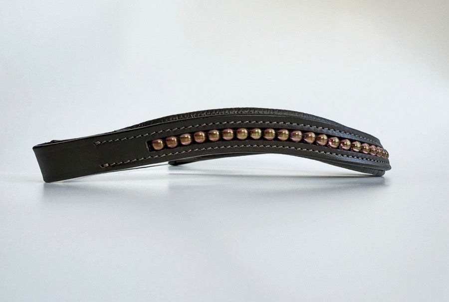 Iridescent Rose Beaded Browband