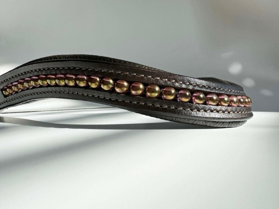 Iridescent Rose Beaded Browband