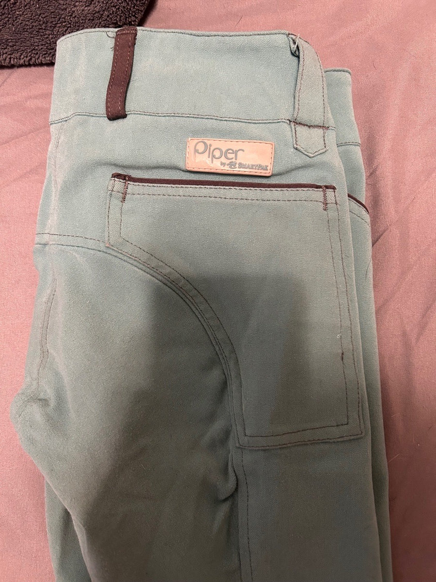 SmartPak Piper Teal and Grey Knee Patch Breech