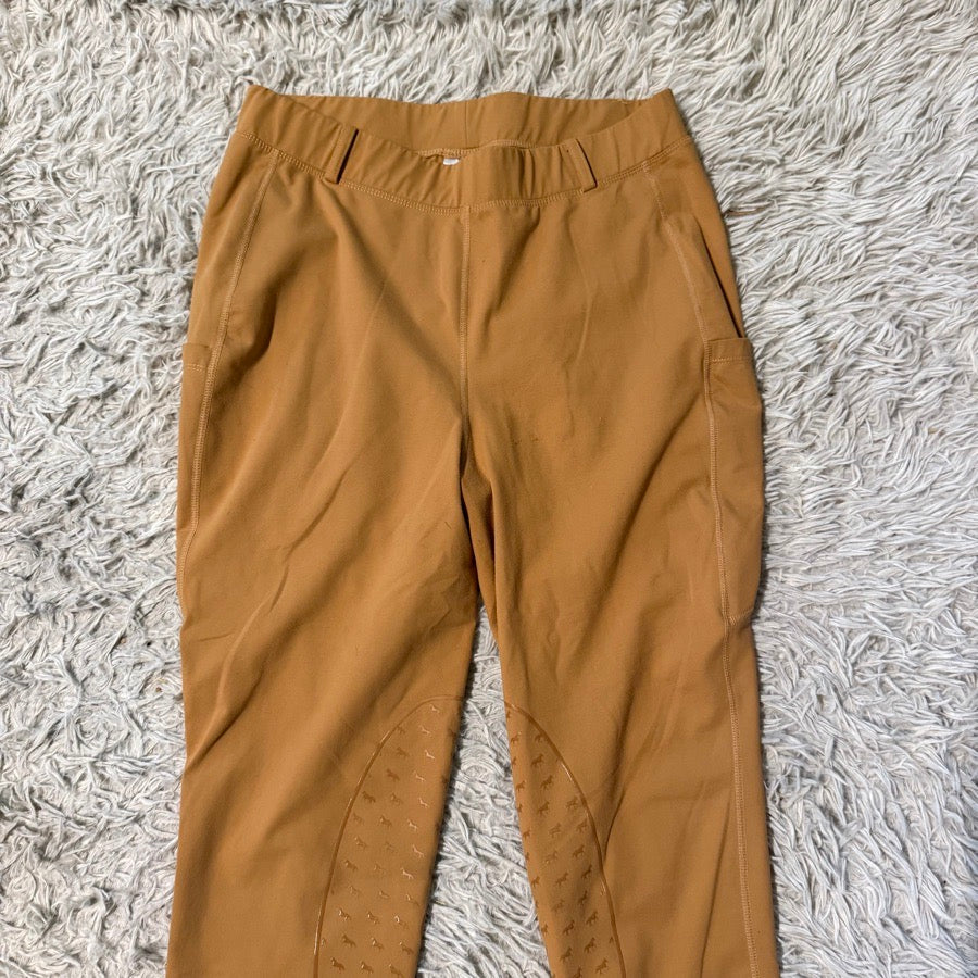 Women’s Large Orange BaLeaf Knee Patch Horseback Riding Tights Breeches