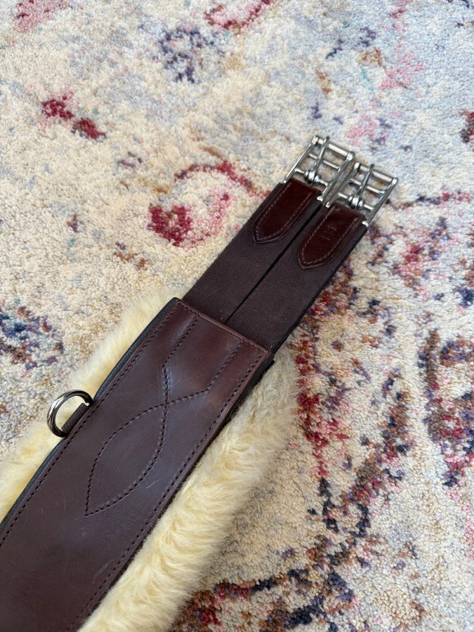 EQUILINE Equiline Leather Belly Guard Girth w/ Sheepskin Liner (3)