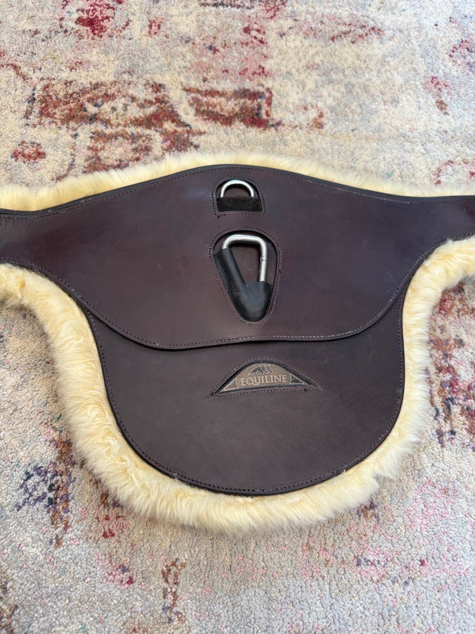 EQUILINE Equiline Leather Belly Guard Girth w/ Sheepskin Liner (2)
