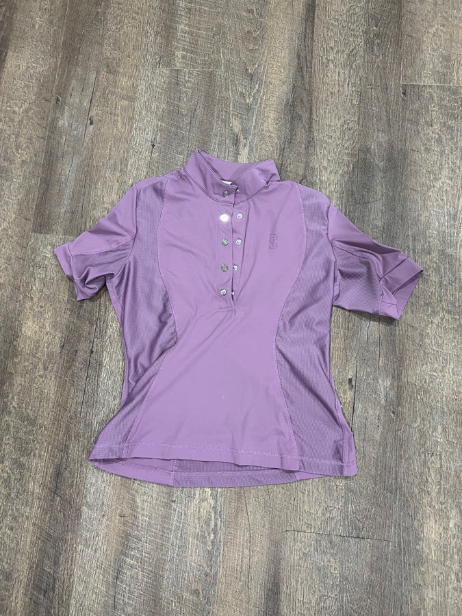 PS of Sweden Cecile Short Sleeve Top Shirt Purple Grape