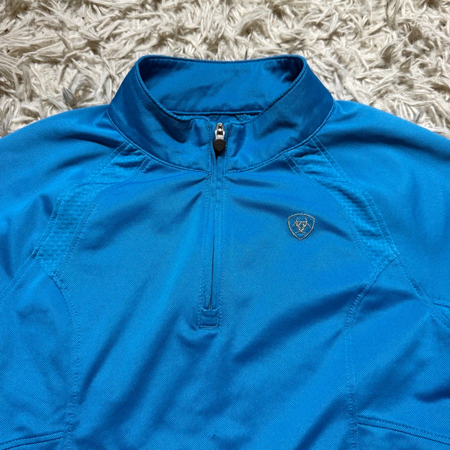 ARIAT Girl’s Small Blue Ariat Long Sleeve Horseback Riding Sunshirt. Good Condition. (2)